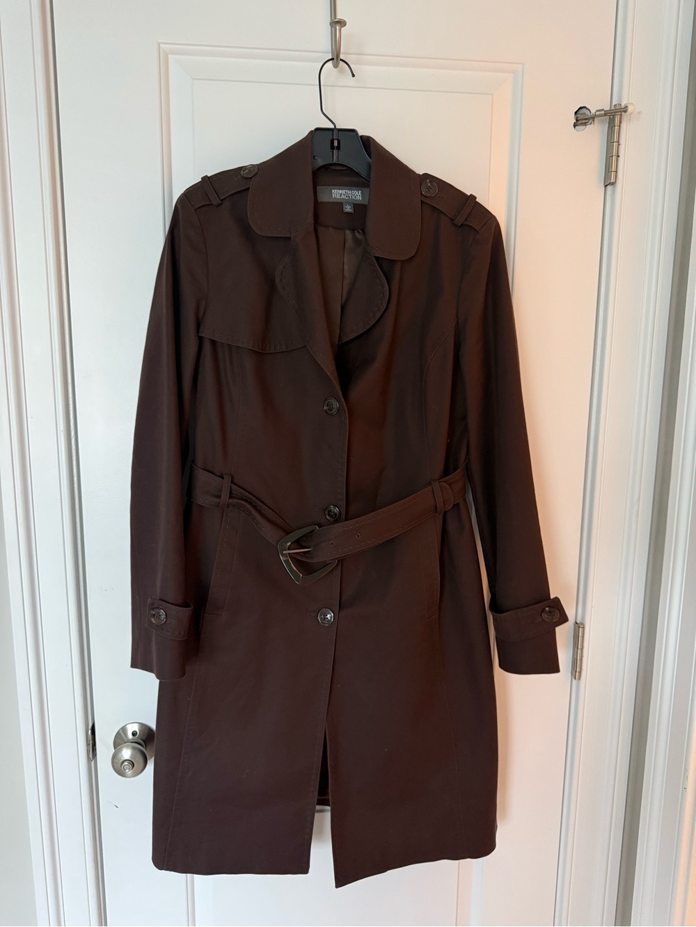 Kenneth Cole Reaction Dark Brown Trench Coat with Belt